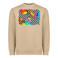 Race Leopard Tie Dye Background Heavyweight Sweatshirt | Teevron