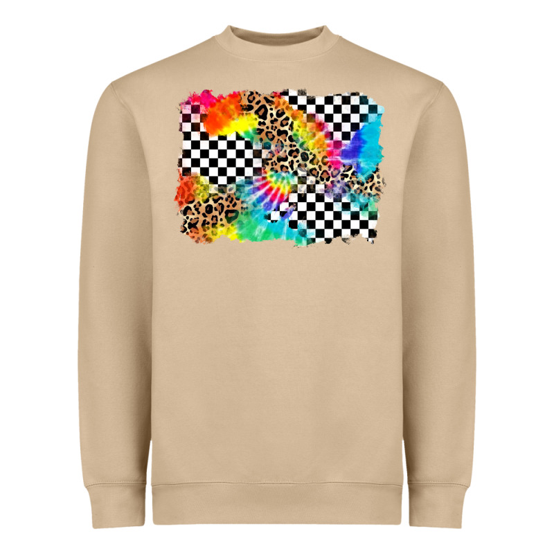 Race Leopard Tie Dye Background Heavyweight Sweatshirt by Zillion Design Studio | Teevron