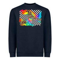 Navy race leopard tie dye background Heavyweight Sweatshirt - Zillion Design Studio