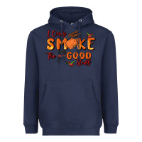 Navy i only smoke the good stuff Heavyweight Hoodie - MaliasSmallBusiness