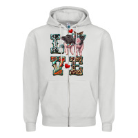 Dove Grey love baby pigs Zipper Hoodie - Artiststas