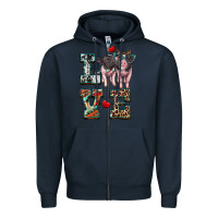 Navy love baby pigs Zipper Hoodie - Artiststas