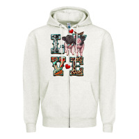 Oatmeal Heather love baby pigs Zipper Hoodie - Artiststas