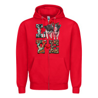 Red love baby pigs Zipper Hoodie - Artiststas