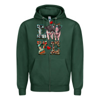 Sports Green love baby pigs Zipper Hoodie - Artiststas