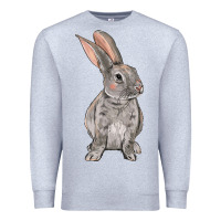 Heather Grey Easter bunny Premium Sweatshirt - NancyCooperArtShop