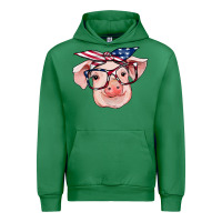 Emerald american flag with pig Urban Hoodie - RanaPortraitStore