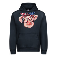 Navy american flag with pig Urban Hoodie - RanaPortraitStore
