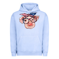 Pigment Grape Ice american flag with pig Urban Hoodie - RanaPortraitStore