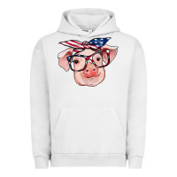 Pigment Lunar Rock american flag with pig Urban Hoodie - RanaPortraitStore