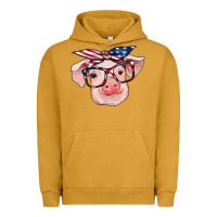 Pigment Peanut Butter american flag with pig Urban Hoodie - RanaPortraitStore