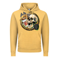 Vintage Mustard race skull Vintage Hoodie - Zillion Design Studio