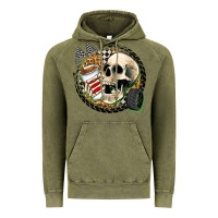 Vintage Olive race skull Vintage Hoodie - Zillion Design Studio