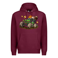 Burgundy monster truck sports Premium Hoodie - LillyAllenDesigns
