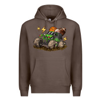 Coffee monster truck sports Premium Hoodie - LillyAllenDesigns
