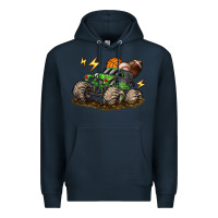 Navy monster truck sports Premium Hoodie - LillyAllenDesigns