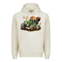 Oatmeal Heather monster truck sports Premium Hoodie - LillyAllenDesigns
