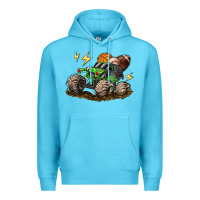 Ocean Blue monster truck sports Premium Hoodie - LillyAllenDesigns