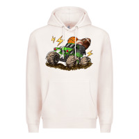 Pale Pink monster truck sports Premium Hoodie - LillyAllenDesigns