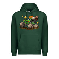 Sports Green monster truck sports Premium Hoodie - LillyAllenDesigns