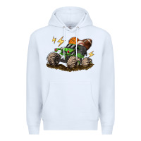 White monster truck sports Premium Hoodie - LillyAllenDesigns