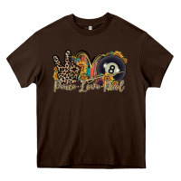 Chocolate Brown peace love pool Heavy Core Tee - RacoonDesign
