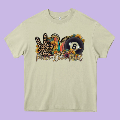 Peace Love Pool Heavy Core Tee Designed By Racoondesign