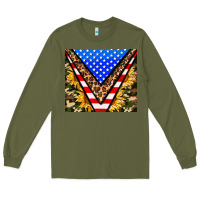 American Sunflower And Camouflage Long Sleeve Tee | Teevron