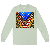 Matcha american sunflower and camouflage Long Sleeve Tee - AdoDesignShop