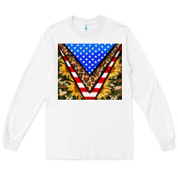 White american sunflower and camouflage Long Sleeve Tee - AdoDesignShop
