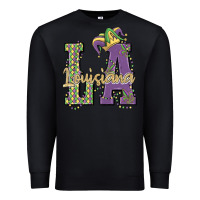 Black louisiana mardi gras Premium Sweatshirt - MaliasSmallBusiness