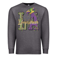 Charcoal Heather louisiana mardi gras Premium Sweatshirt - MaliasSmallBusiness