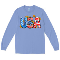 Colony Blue usa sunflower Long Sleeve Tee - AdoDesignShop