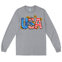 Heather Grey usa sunflower Long Sleeve Tee - AdoDesignShop
