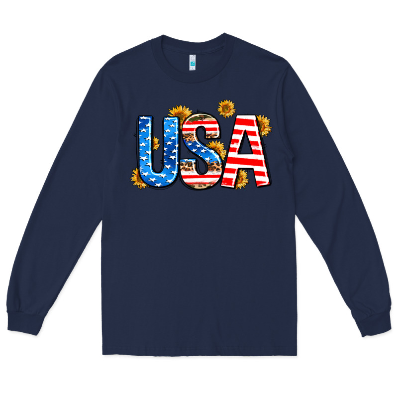 Usa Sunflower Long Sleeve Tee by AdoDesignShop | Teevron