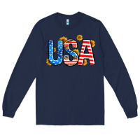Navy usa sunflower Long Sleeve Tee - AdoDesignShop