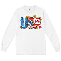 White usa sunflower Long Sleeve Tee - AdoDesignShop