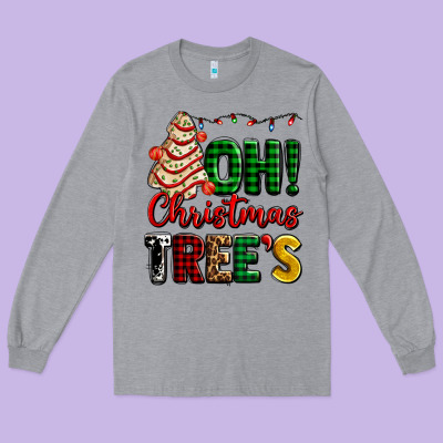 Oh Christmas Tree's Ado Long Sleeve Tee Designed By Adodesignshop