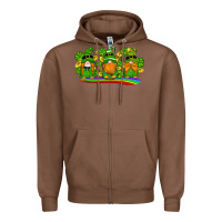 Chestnut st patricks day gnomes shamrock gold rainbow Zipper Hoodie - Artiststas