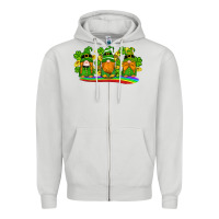 Dove Grey st patricks day gnomes shamrock gold rainbow Zipper Hoodie - Artiststas