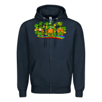 Navy st patricks day gnomes shamrock gold rainbow Zipper Hoodie - Artiststas