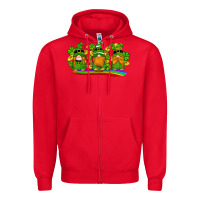 Red st patricks day gnomes shamrock gold rainbow Zipper Hoodie - Artiststas