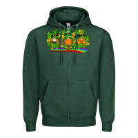 Sports Green st patricks day gnomes shamrock gold rainbow Zipper Hoodie - Artiststas