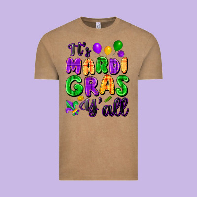 It's Mardi Gras Y'all Vintage Tee Designed By Fadigitalartstudio