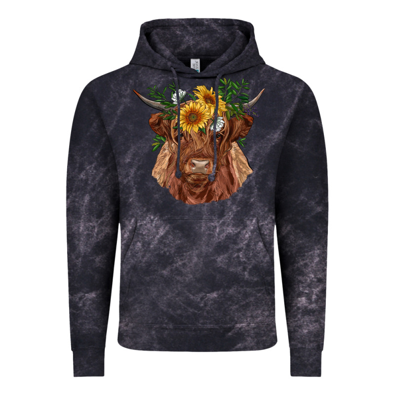 Highland Cow With Sunflowers Vintage Hoodie by RanaPortraitStore | Teevron