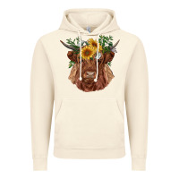 Vintage Artic highland cow with sunflowers Vintage Hoodie - RanaPortraitStore