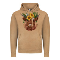 Vintage Camel highland cow with sunflowers Vintage Hoodie - RanaPortraitStore