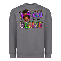 Storm I Put The Boo In The Boujie Messy Bun Heavyweight Sweatshirt - texasbilliewilder