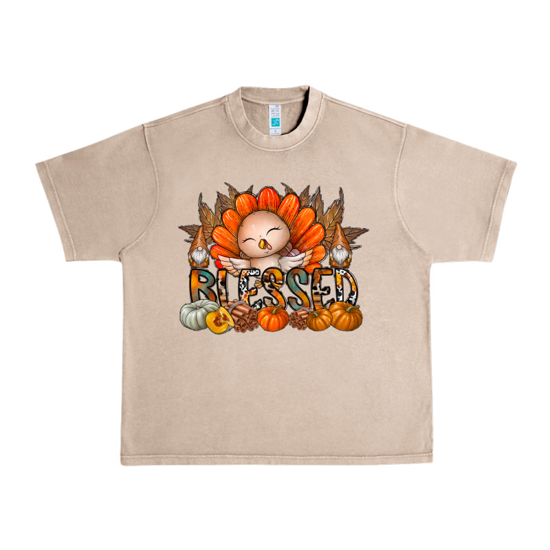 Thanksgiving Turkey Pumpkin Blessed Urban Heavy Tee by CowhideDigitalArt | Teevron