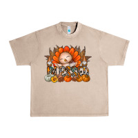 French Oak Thanksgiving Turkey Pumpkin Blessed Urban Heavy Tee - CowhideDigitalArt